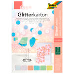 Glitterkarton-Block Pastell, 17,4x24,5cm, 300g/m, 6 Blatt sortiert