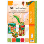 Glitterkarton Set Oriental, 300g/qm, 24x34cm, 5 Blatt sortiert
