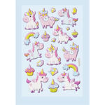 NEU SOFTY 3-D Sticker / Aufkleber, Einhorn I, 1 Bogen