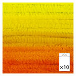 Chenilledraht / Pfeifenputzer / Biegeplsch, 8mm x 50cm, 10 Stk., Mix Gelbtne