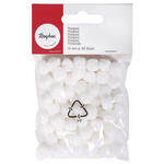 Rayher Pompons, 10 mm, 65 Stück, weiß