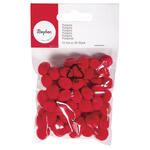 Rayher Pompons, 10 mm, 65 Stück, rot