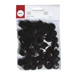 Rayher Pompons, 20 mm, 50 Stück, schwarz