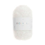 Ricorumi Lam Hkelgarn, 62% Polyester und 38% Polyamid, 10 g, Wei irisierend