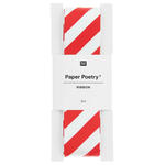 Satinband Streifen, 100% Polyester, Rot-Wei�, 25 mm x 3 m