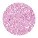 Rocailles-Perlen Stbchen, 6,75 mm, 14 g, Rosa Transparent