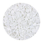 Rocailles-Perlen Stbchen, 6,75 mm, 14 g, Wei Irisierend