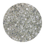Rocailles-Perlen 2Cut, 2 mm, 14 g, Transparent mit Silbereinzug