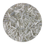 Rocailles-Perlen Stbchen, 6,75 mm, 14 g, Transparent mit Silbereinzug