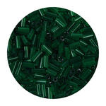 Rocailles-Perlen Stbchen, 6,75 mm, 14 g, Grn Transparent