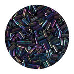 Rocailles-Perlen Stbchen, 6,75 mm, 14 g, Brombeer Regenbogen Matt