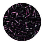 Rocailles-Perlen Stbchen, 6,75 mm, 14 g, Brombeer mit Silbereinzug