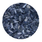 Rocailles-Perlen Stbchen, 6,75 mm, 14 g, Schwarz Transparent