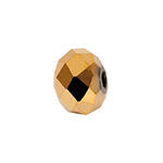 Glasschliff-Diskus Perle, 6 mm, 12 Stk, Gold