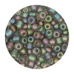 Rocailles-Perlen, 4 mm, 14 g, Mint Irisierend Matt