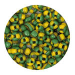 Rocailles-Perlen, 4 mm, 14 g, Grn-Gelb