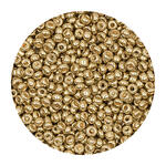 Rocailles-Perlen, 2 mm, 14 g, Gold Metallic