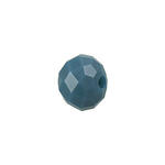 Glasschliff-Diskus Perle, 6 mm, 12 Stk, Petrol Opak