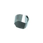 Glasschliff-Kandis Perle, 6 mm, 12 Stk, Grau Opak