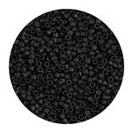 Rocailles-Perlen Itoshii Tube, 2 mm, 7 g, Schwarz Opak Matt
