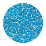 Rocailles-Perlen Itoshii, 2,6 mm, 17 g, Hellblau mit Silbereinzug
