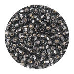Rocailles-Perlen Itoshii, 2,6 mm, 17 g, Grau mit Silbereinzug