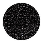Rocailles-Perlen Itoshii, 2,6 mm, 17 g, Schwarz Opak