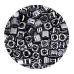 Rocailles-Wrfel-Perlen Itoshii Cube, 3 x 3 mm, 6 g, Grau Metallic