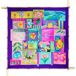 Gutta-Tuch 90x90, Pong� 08, Motiv Flower Patches