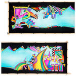 Gutta-Schal 180x45, Pong� 08, Motiv Cubic