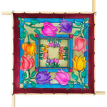 Gutta-Tuch 74x74, Pong� 08, Motiv Flowers