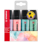 STABILO Textmarker Boss Original Pastel, 4er Etui Winter