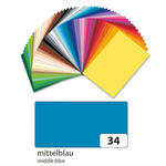 Fotokarton 300g/qm 50x70 cm, Mittel-Blau, 1 Bogen